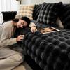 Winter Thicken Rabbit Plush Sofa Cushion Solid Colour Sofa Cover Non-Slip Living Room Decorative Sofa Backrest Dust Couch Cover