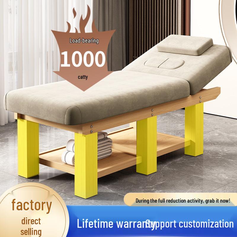 Solid Wood Beauty Massage Bed for Spa and Salon Treatments