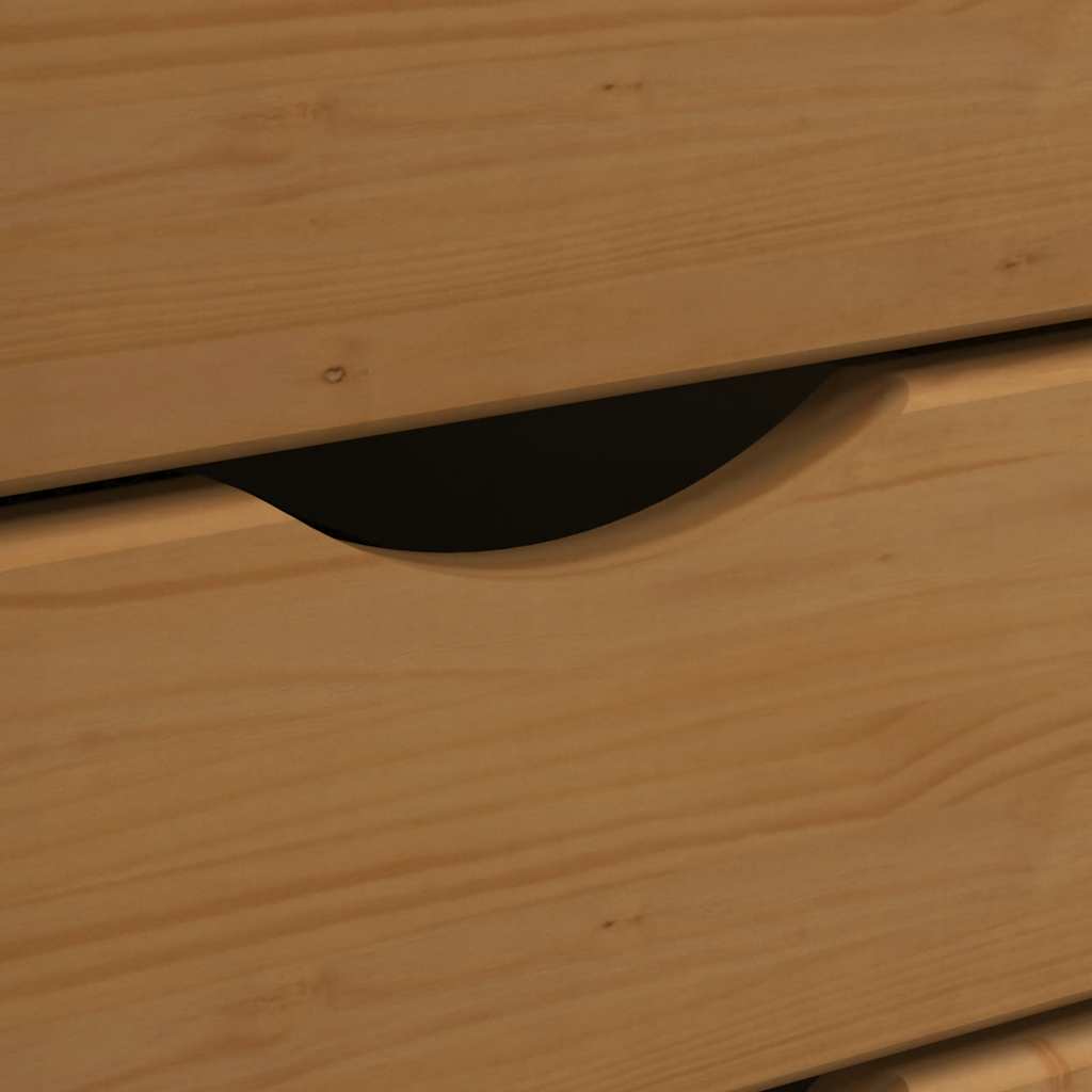 MOSS Mobile Drawer Cabinet in Honey Brown Solid Pine Wood