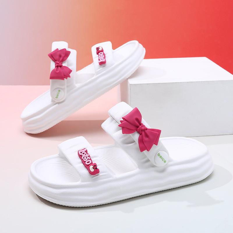 Stylish Eva Summer Sandals For Girls Featuring Breathable Soft Sole Design In Black Pink And Green
