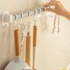 Kitchen Cooking Utensil Hanger Multifunction Punch-Free Wall Mounted Hooks for Spatula Spoon Large Capacity Lid Holder Organizer