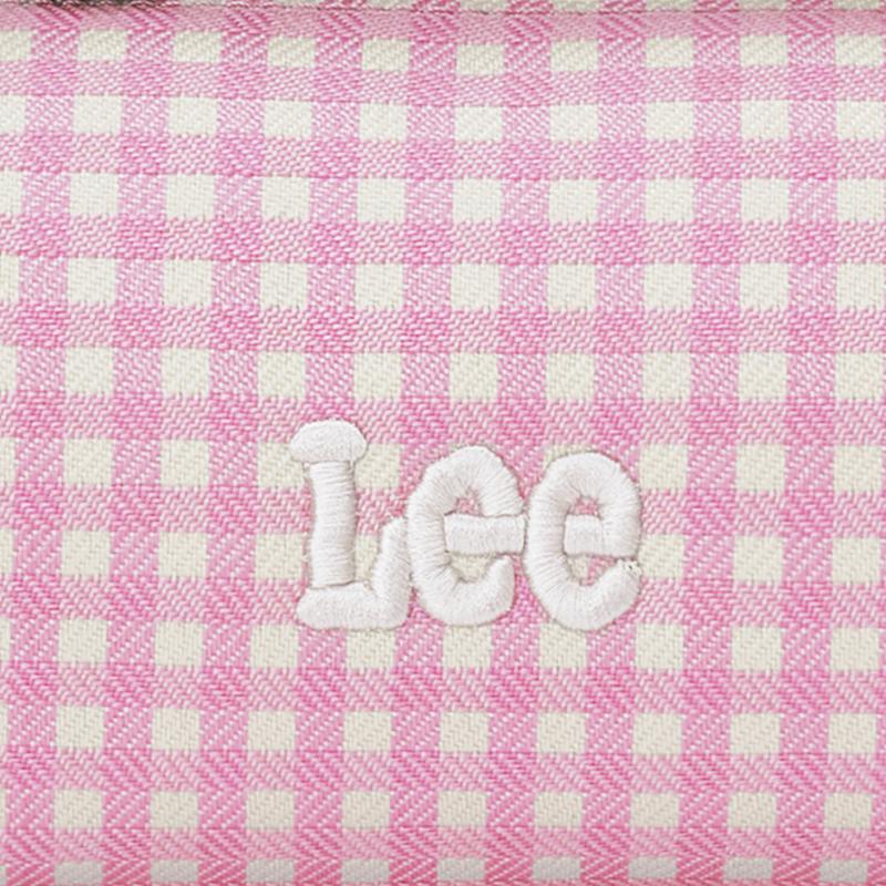 New Lee Fabric Handbag, Shoulder Bag, Crossbody Bag Large Size Women's Pink Plaid LE250038L-102