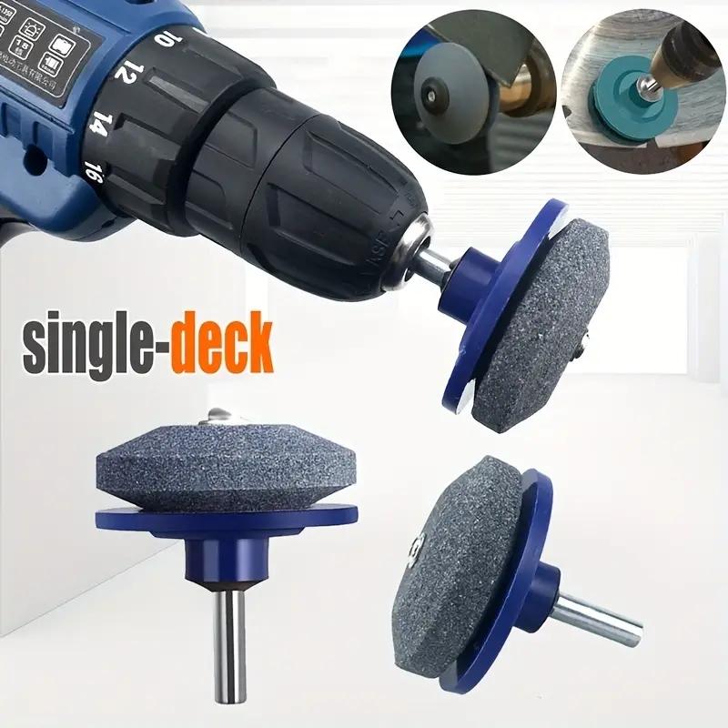 56MM Lawn Mower Sharpener Four-layer Whetstone Lawnmower Blade Sharpener Double Grinding Drill Universal Grinding Drill Cuts