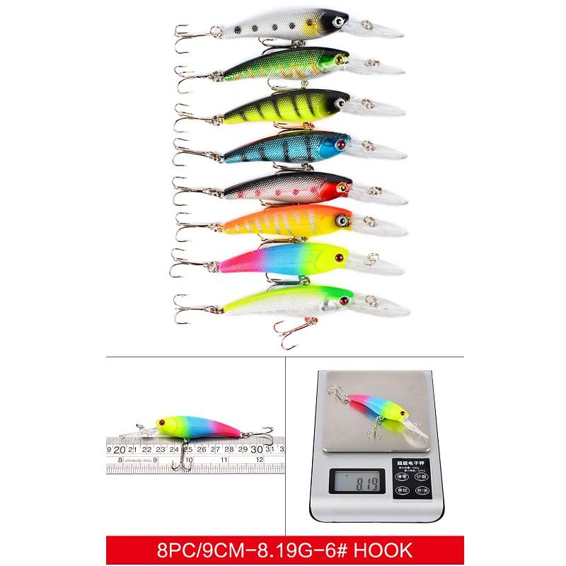 Набор наживок для рыбы, 16 шт., смешанная наживка Minorua, набор поддельных наживок