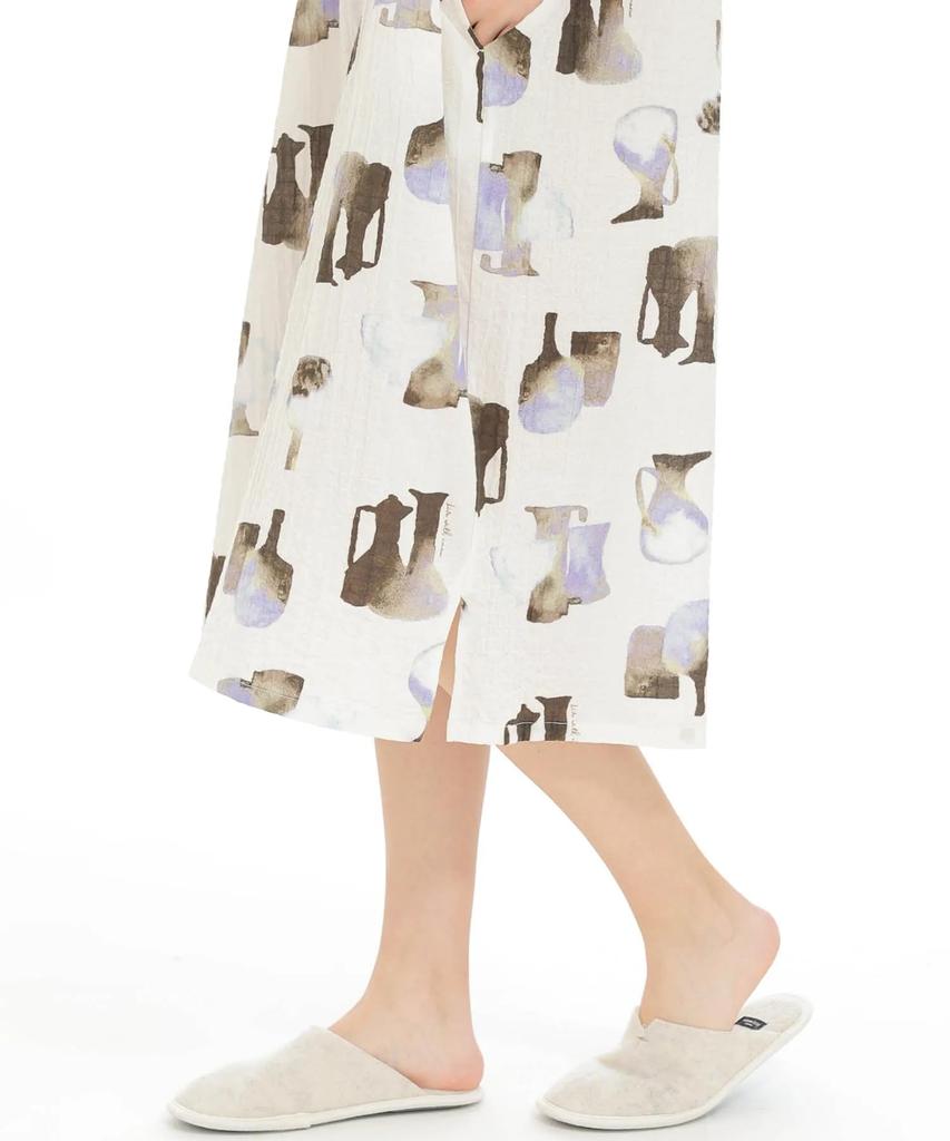 Narue Плиссированный Кувшин для Кипяченой Воды Размеры Ночная Сорочка, Женская, Бежевый, M-L