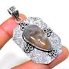 Tube Agate Gemstone 925 Silver Plated Handmade Jewelry Pendant 2.27"