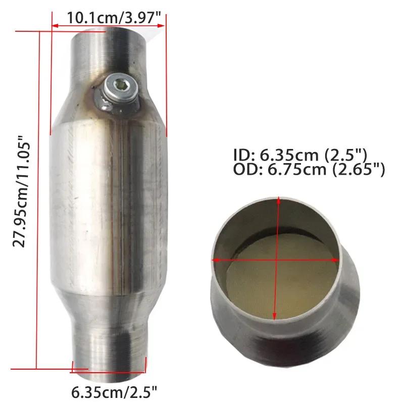 2'' 2.25'' 2.5'' 3" Универсальный каталитический нейтрализатор Датчик кислорода 400 ячеек Высокопоточный глушитель Катализатор Круглый двигатель 2.4 л