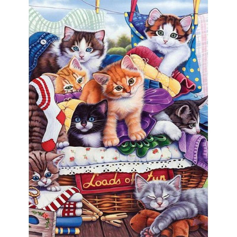 5D DIY алмазная живопись милые животные кошка вышивка крестиком полная дрель круглая/квадратная вышивка мозаика художественная картина из страз домашний декор