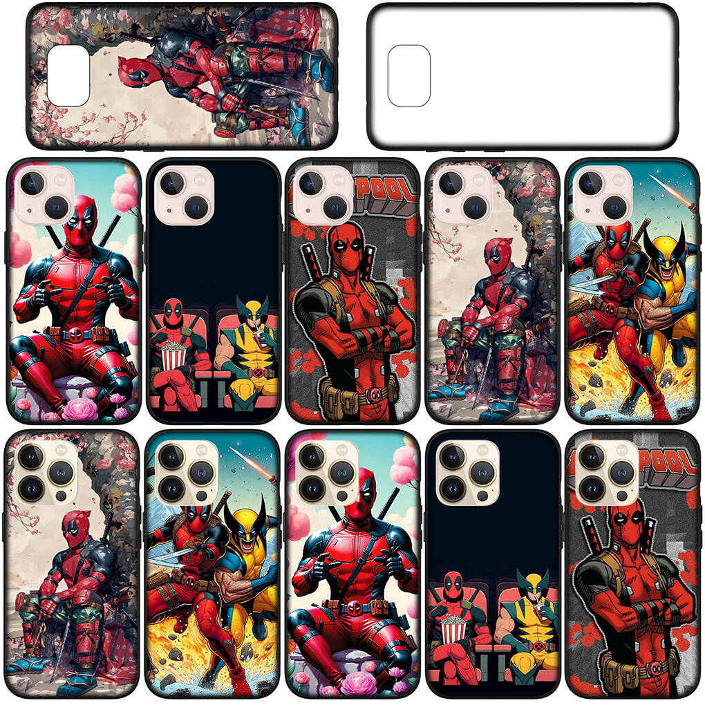 Чехол для iPhone 17 16 15 Xiaomi Poco Redmi Note 14 13 12 11 Pro Max 9 16e Samsung Galaxy S25 S24 S23 OPPO Huawei Marvel Росомаха Дэдпул Чехол для телефона