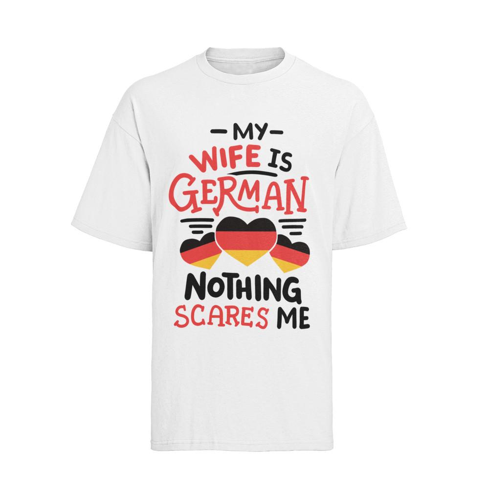 My Wife Is German Spruch Germany Deutschland Afd Herren T-shirt Baumwolle