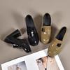 2024 Модная женская обувь Модная весна-осень Женская обувь на высоком каблуке с круглым носком Толстые каблуки Лакированные женские туфли-лодочки Zapatos Muje