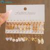 YEEZII 12 Pairs/set Snake Butterfly Mushroom Lock Hoop Earrings Gold Zircon Pearl Drop Oil Shell Earring for Women Accessories Jewelry