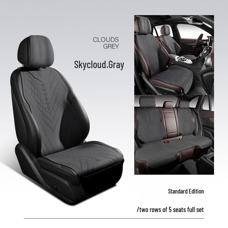 Volkswagen-Compatible Suede Car Seat Cushion, Universal Five-Seater Half-Surround Cover