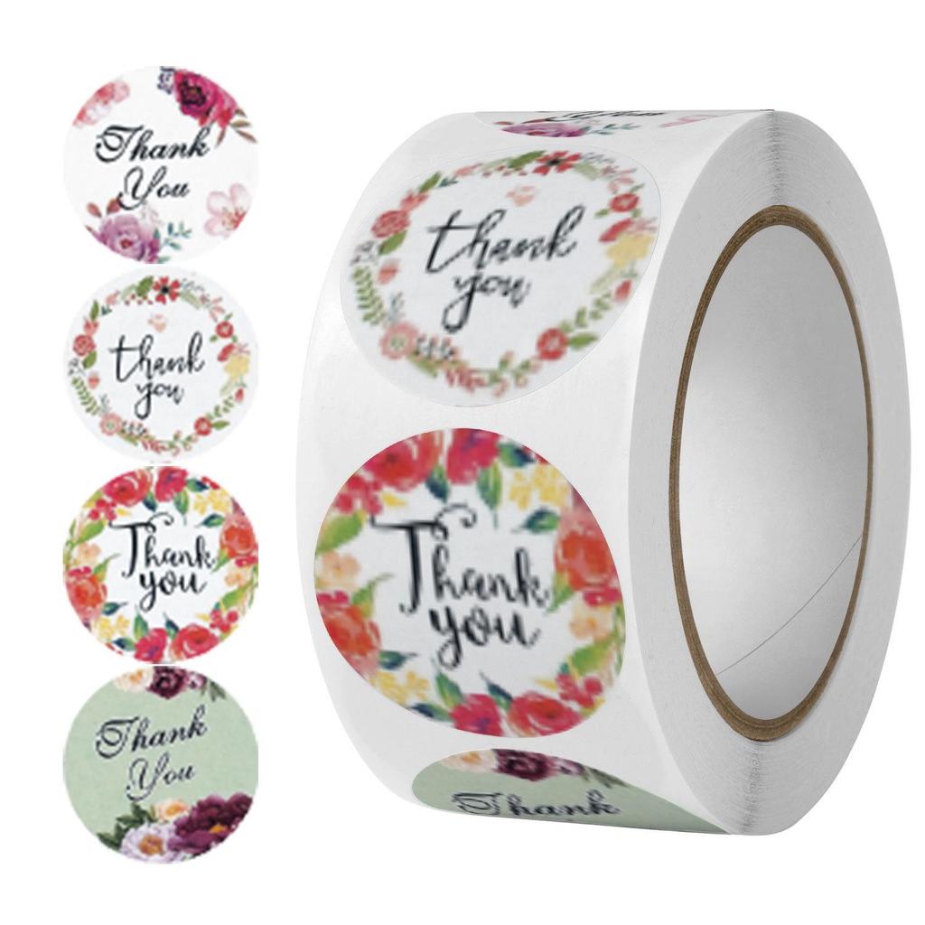 500 Self-Adhesive Thank You Dessert Stickers - Cartoons, Weddings, & Baking Seals for Children