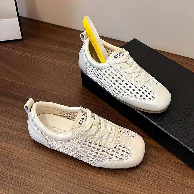 Мода Лето Новые Ретро Сетчатые Дышащие Плетеные Полые Кроссовки Форрест Гамп Женские Спортивные и Повседневные Обувь для Моральной Подготовки Носить на Улице