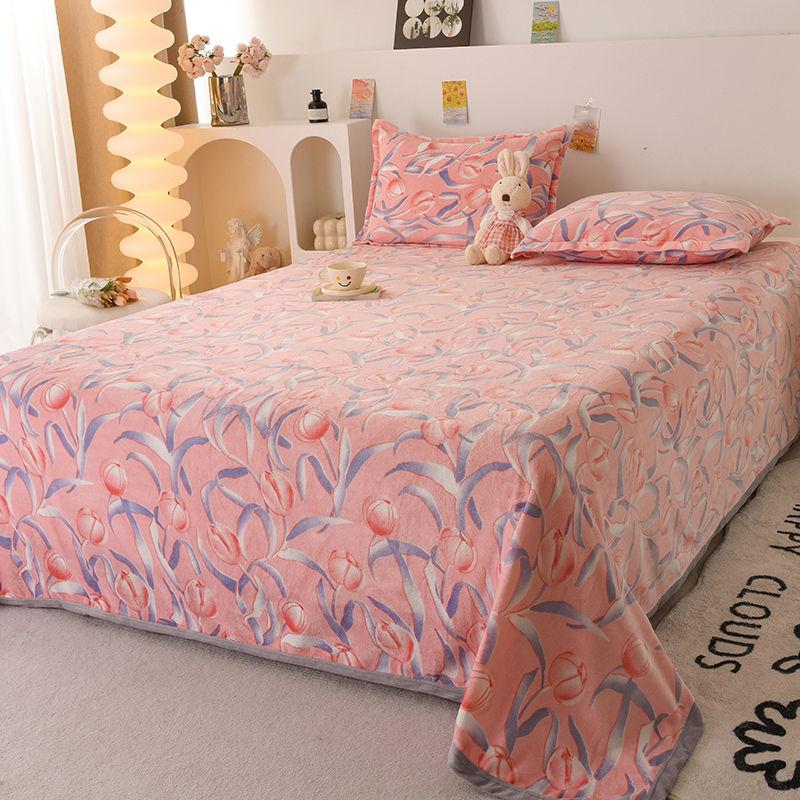 Простыни из молочного бархата, Зимний плюс бархат, Утолщенные, Мягкие, Приятные к коже, Бархатное одеяло, Двусторонний бархат, Тонкие зимние простыни двойного назначения