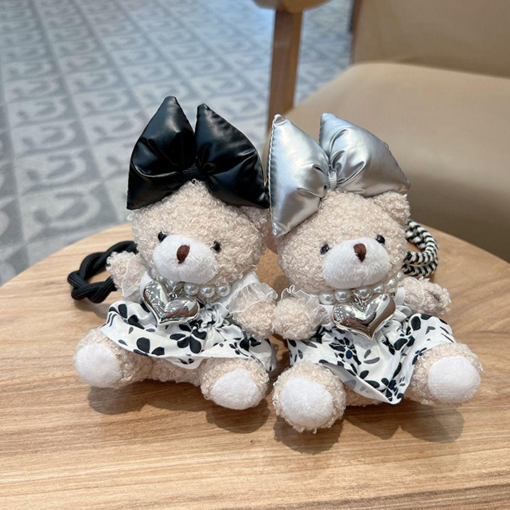 Цветочное платье плюшевый медведь брелок милый автомобильный брелок модная мягкая кукла кулон подарок