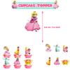 30Pcs Princess Peach Birthday Party Supplies include Banner Cake Topper Balloons