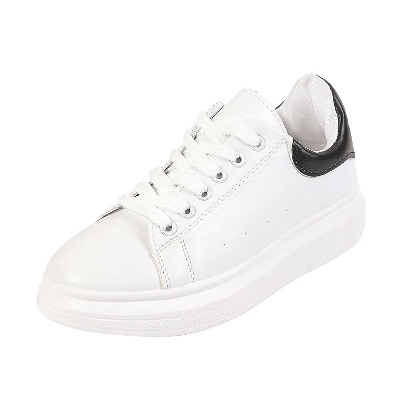 Маленькие белые туфли женские весна и осень новые туфли на платформе Muffin в стиле Гонконга для студентов