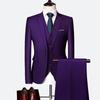 Men's Slim Fit Three-Piece Suit, Multi-Color British Wedding Tuxedo, Plus Size Groomsman Set
