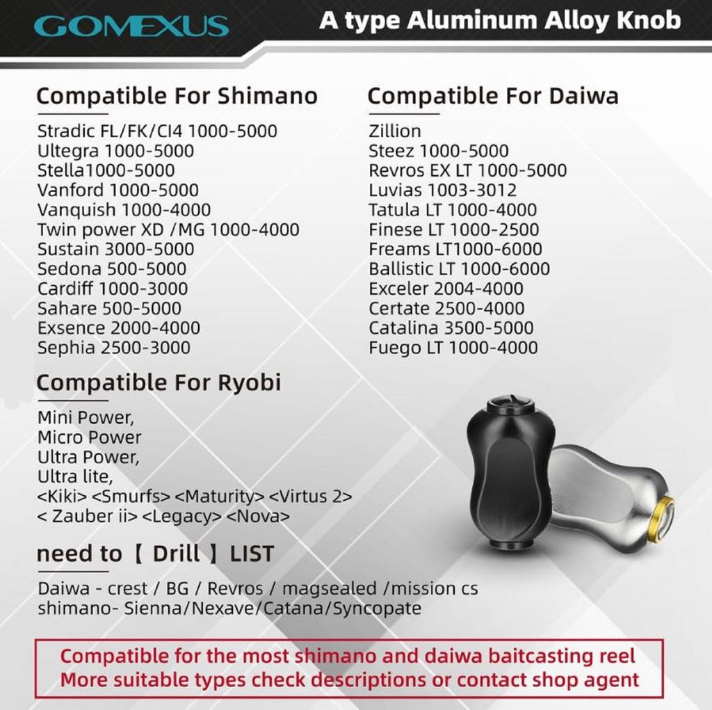 Gomexus S22BKBK Ручка алюминиевая черная 22 мм Shimano A, Daiwa S (2677)