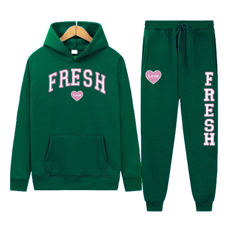 2023 Новый комплект свитеров Y2K с буквенным принтом «Любовь» и принтом «Любовь» Уличный комплект с капюшоном в стиле хип-хоп Пуловер Спортивная одежда Осень/Зима Леггинсы Повседневный комплект унисекс