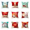 Merry Christmas Santa Claus Print Pattern Cushion Cover Home Living Room Sofa Decoration Square Polyester Pillow Pillow Cover