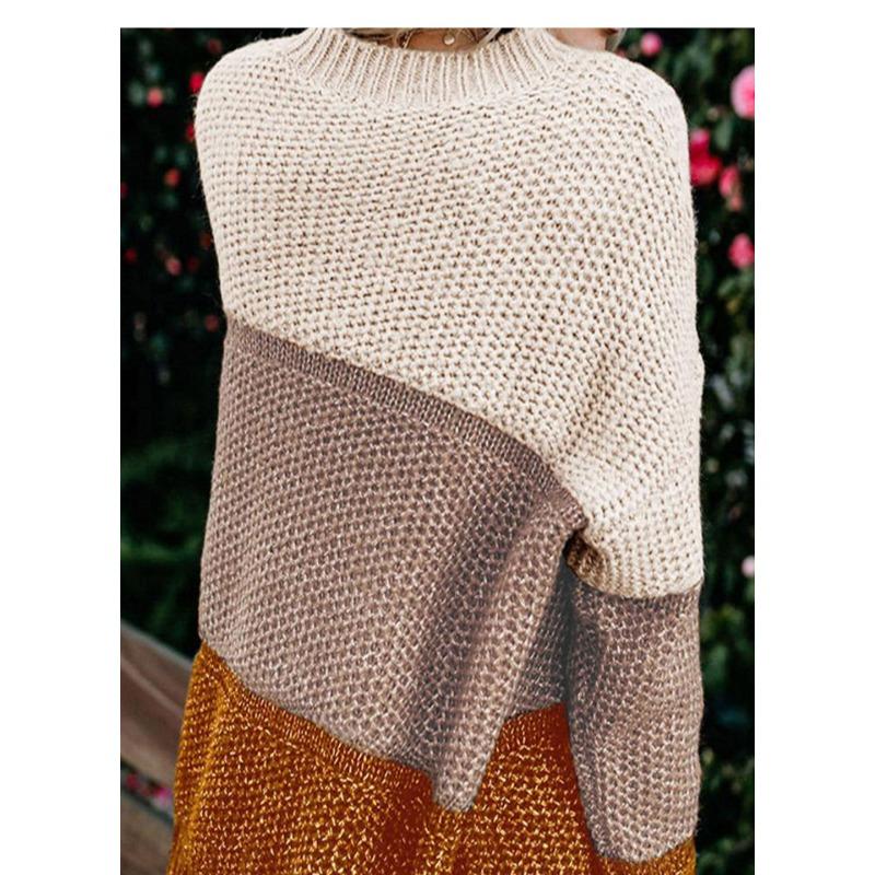 Women S Casual Loose Fit Pullover Crew Neck Knit Sweater