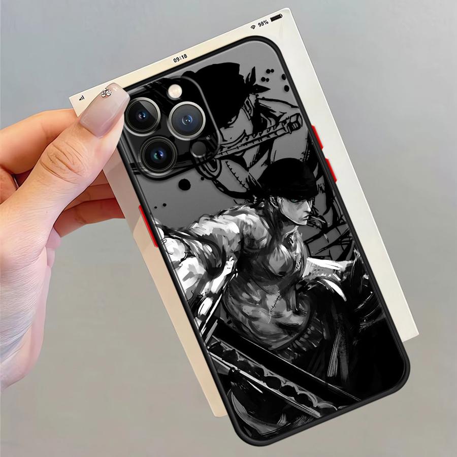 Чехол для телефона с изображением Зоро из аниме One Piece для iPhone 15 Pro Max 6s SE 13 Pro 7 8 SE 11 Pro Max XS X 12 Mini 14 XR 16 Pro 16e, мягкий.