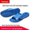 ESD Blue-Black Anti-Static Slippers with SPU Toe Protection, Closed Toe, Yellow Label