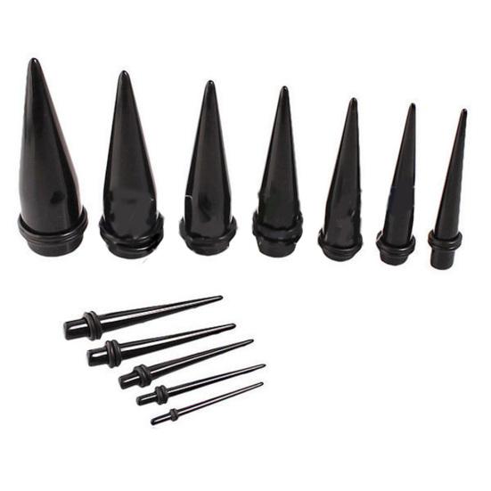 Черный прямой акриловый конусообразный расширитель для ушей, носилки, коническая вилка, устройство