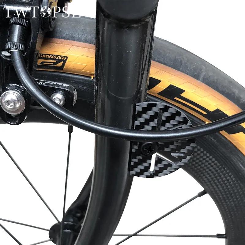 TWTOPSE Hollow Carbon Bicycle Brake Shift Cable Fender Plate For Brompton Folding Bike 3sixty PIKES Cables Housing Disc T800