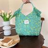 Tote Bag Sozakka Floral Bag Simple Canvas Commute Flower Handbag Shopping Bag Underarm Bag Single Shoulder Bag Unisex