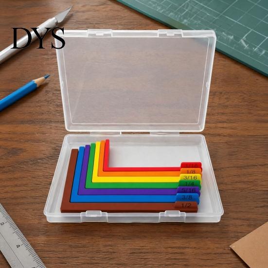 Креативные инструменты для DIY-проектов, 1 набор Направляющие для выравнивания при изготовлении поделок из бумаги с футляром, Пластиковые линейки с цветовой кодировкой для поделок, Вкладки для размеров, Точное наслоение