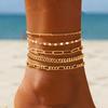 Ретро-набор браслетов на щиколотку в кубинском стиле - 5 штук