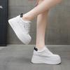 Small Thick-soled Inner Height Increase Casual Board Shoes Women's 2025 Spring New Popular Lace-up Muffin Little White Shoes Single Shoes