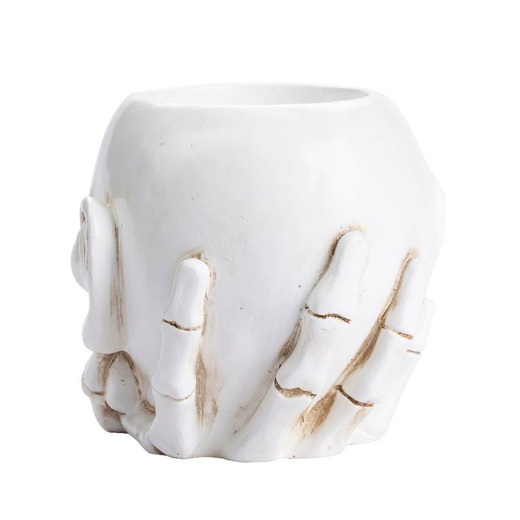 Настольное хранилище Многофункциональный держатель для карандашей в форме черепа Настольные принадлежности Ретро Смешное ведро для хранения домашнего декора Подарок на Хэллоуин