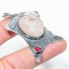 Natural Rose Quartz Rough,Garnet Gemstone 925 Sterling Silver Pendant 2.36" T2a13