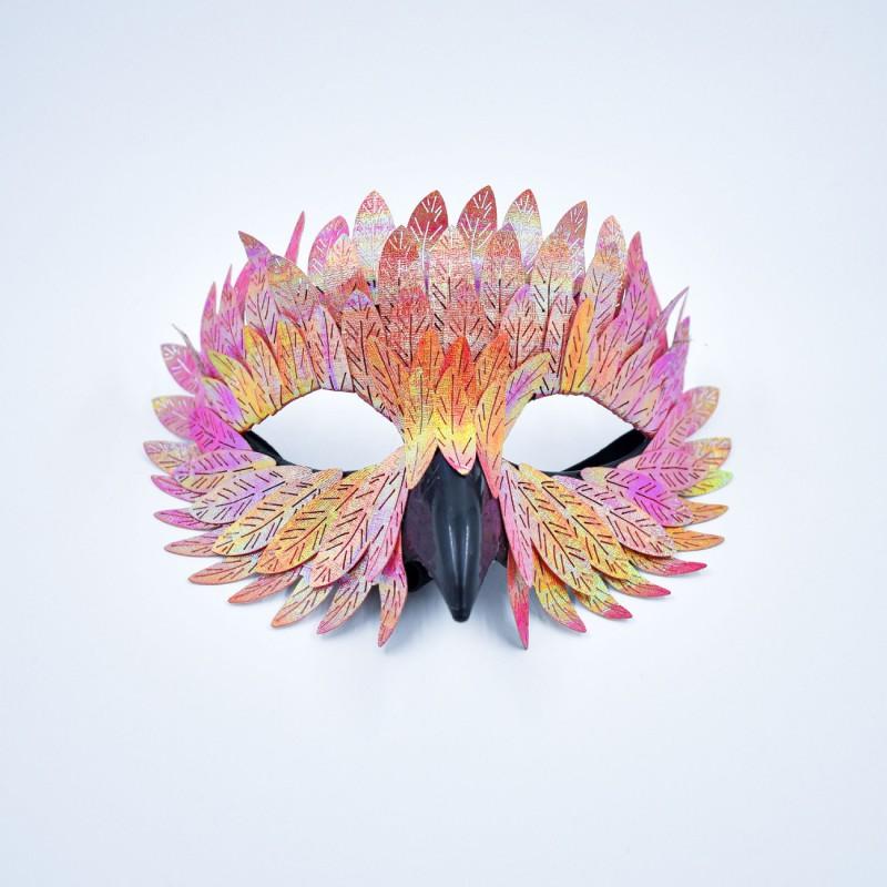 Halloween Bird Beak Mask Half Face Owl Feather Decor Party Cosplay Costume Accessory