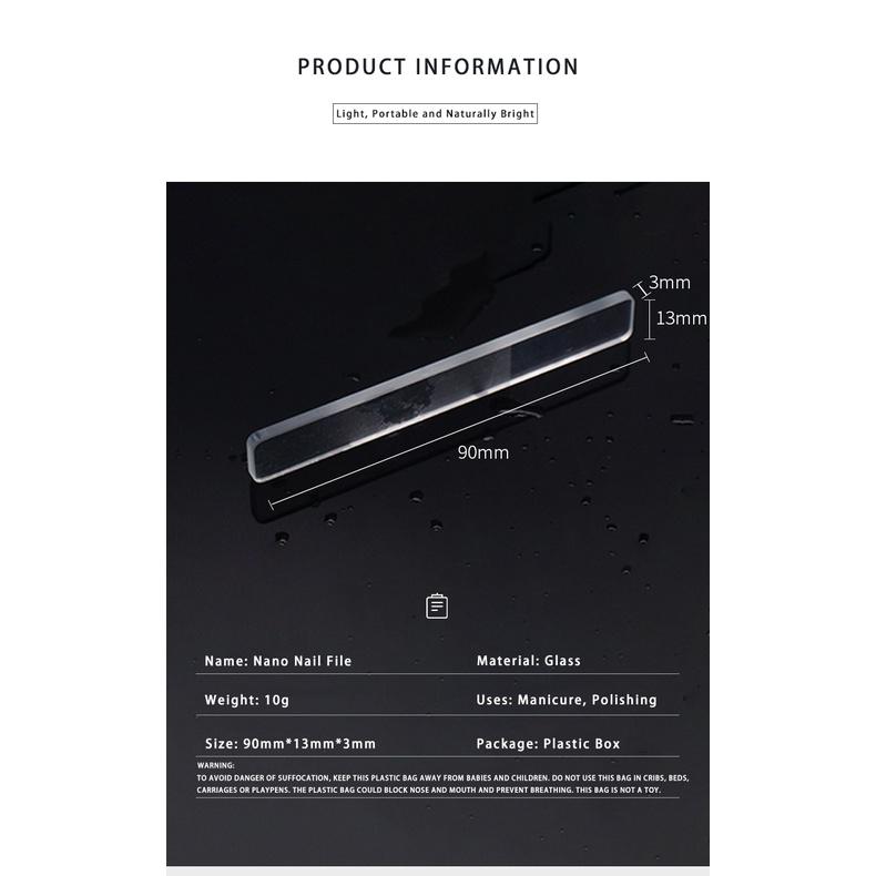 Нано-стеклянные пилочки для ногтей, инструмент для полировки маникюра, прочная моющаяся пилочка для ногтей, инструмент для дизайна ногтей