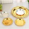 Golden Silver Fruit Snack Plate Desktop Jewelry Storage Tray Dinner Serving Tray Tea Cup Holder