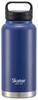 Кружка-бутылка из нержавеющей стали 1000 мл с винтовой ручкой темно-синяя термальная/холодная STSC10-A