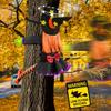 Halloween Decorations Outdoor Crashing Witch: Flying Crashed Witches Hanging Into Tree - Halloween Decor for Yard Garden Porch