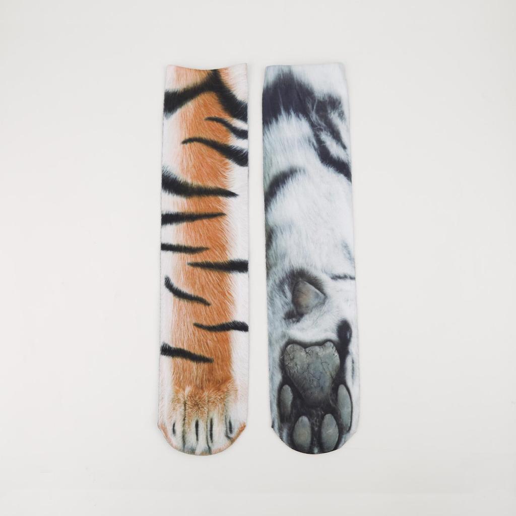 Носки до середины икры с когтями животных - Смешные носки с принтом для взрослых и детей