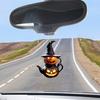 Automobile Pendant Lightweight Acrylic Rearview Mirror Decoration 2D Pumpkin Design Safety Anti-Blocking Cat Pendant