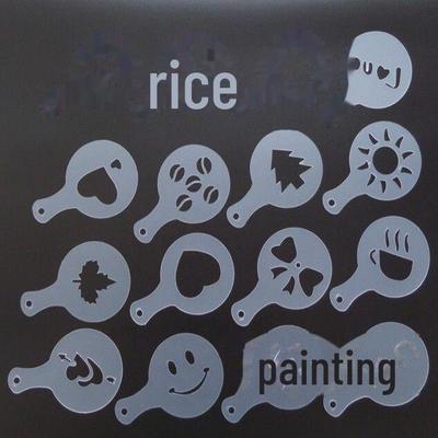 Необычные формы для печати на кофе - набор из 16 утолщенных пластиковых шаблонов для латте-арта с цветочными узорами из молочной пены