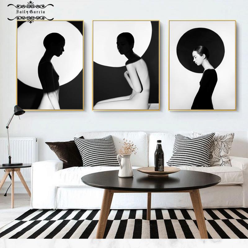Модная сексуальная модель плакат черно-белый боди-арт фотографии девушка холст картина для декора гостиной скандинавское украшение дома