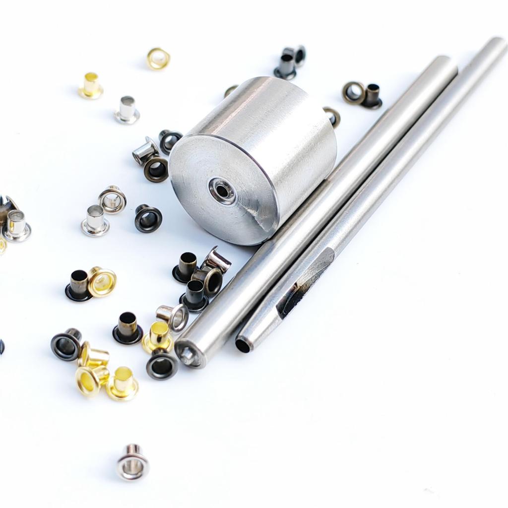 MINI bjd, 100 шт., люверсы с набором инструментов, 1,0/1,5/2/2,5 мм, латунная сумка с полыми заклепками, декоративная пряжка в виде куриного глаза