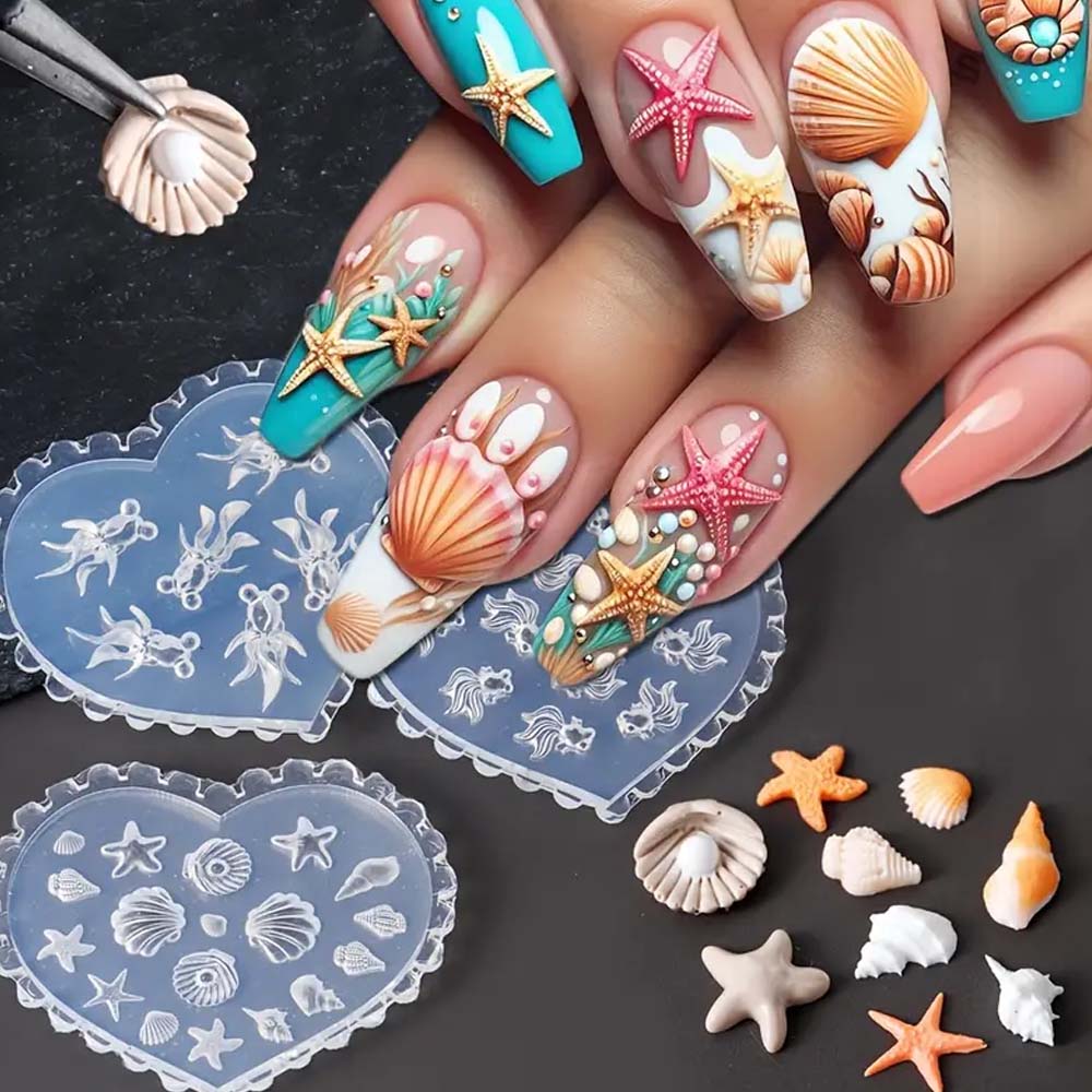 Золотая рыбка Кои Рыбка Силиконовая форма для дизайна ногтей Силиконовая форма Украшения Акриловые инструменты Смоляная форма