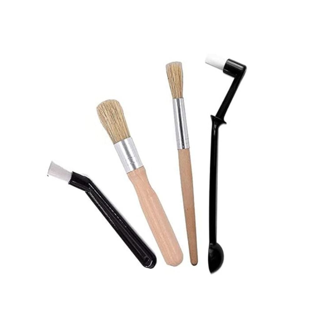 Nylon Coffee Brushes Wooden Handle Coffee Machine Cleaning Brush Coffee Brush Set Cleaning Tools